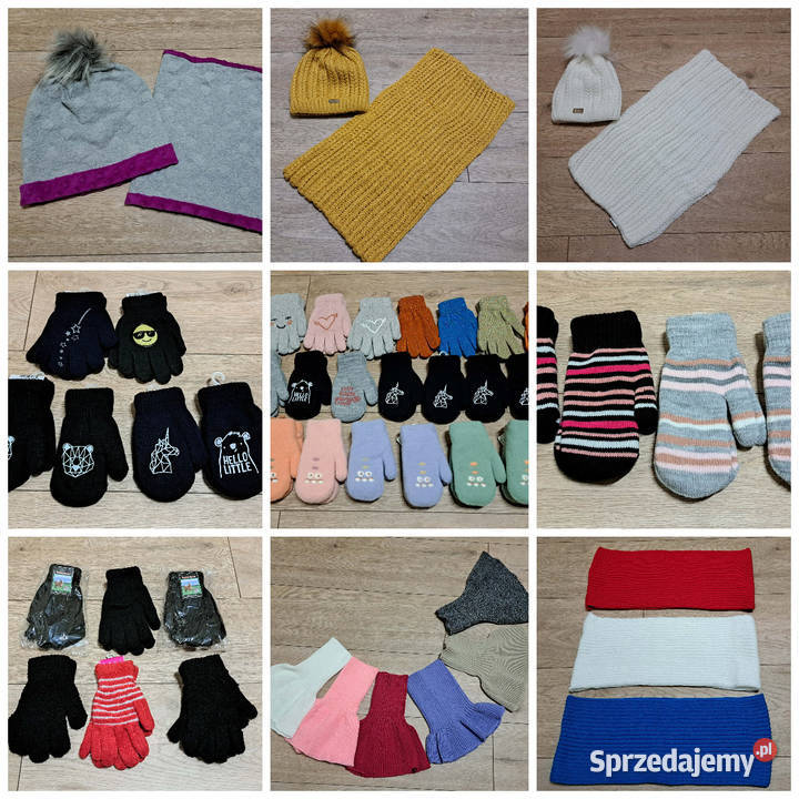 Hurt wyprzedaż czapek kominów rękawiczek 012lat Złotniki Kujawskie