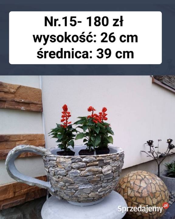 15 Donica filiżanka z kamienia naturalnego Długołęka-Świerkla