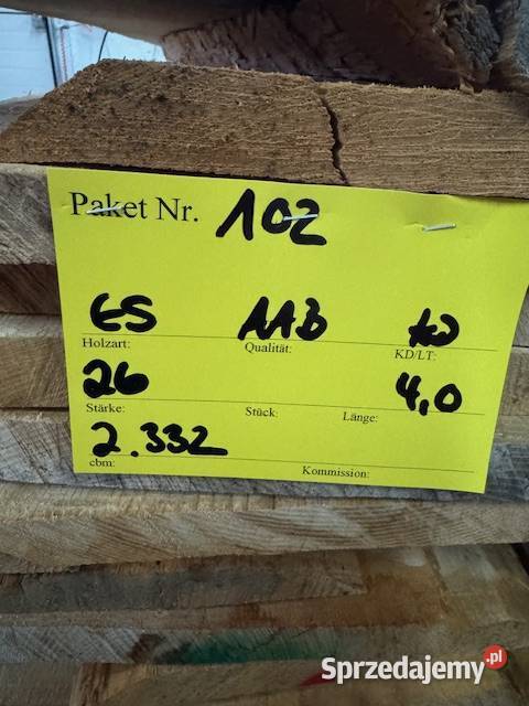 Tarcica jesionowa sucha 810 27mm klasa I Polanów sprzedam