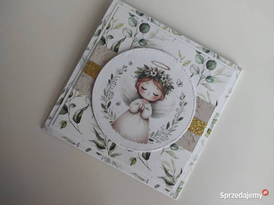 Kartka ręcznie robiona handmade z okazji Chrztu Łódź sprzedam