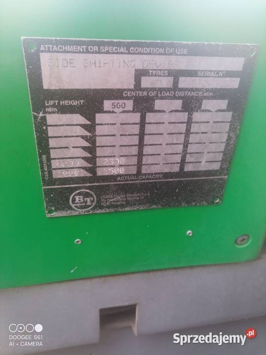 Wózek widłowy BT casab przesów boczny Słaboszów sprzedam