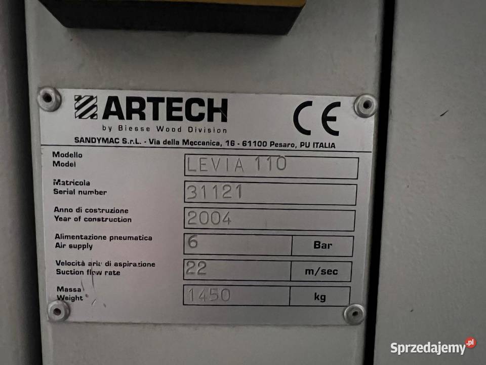 Szlifierka szerokotaśmowa Biesse Levia 110 Juszczyn sprzedam