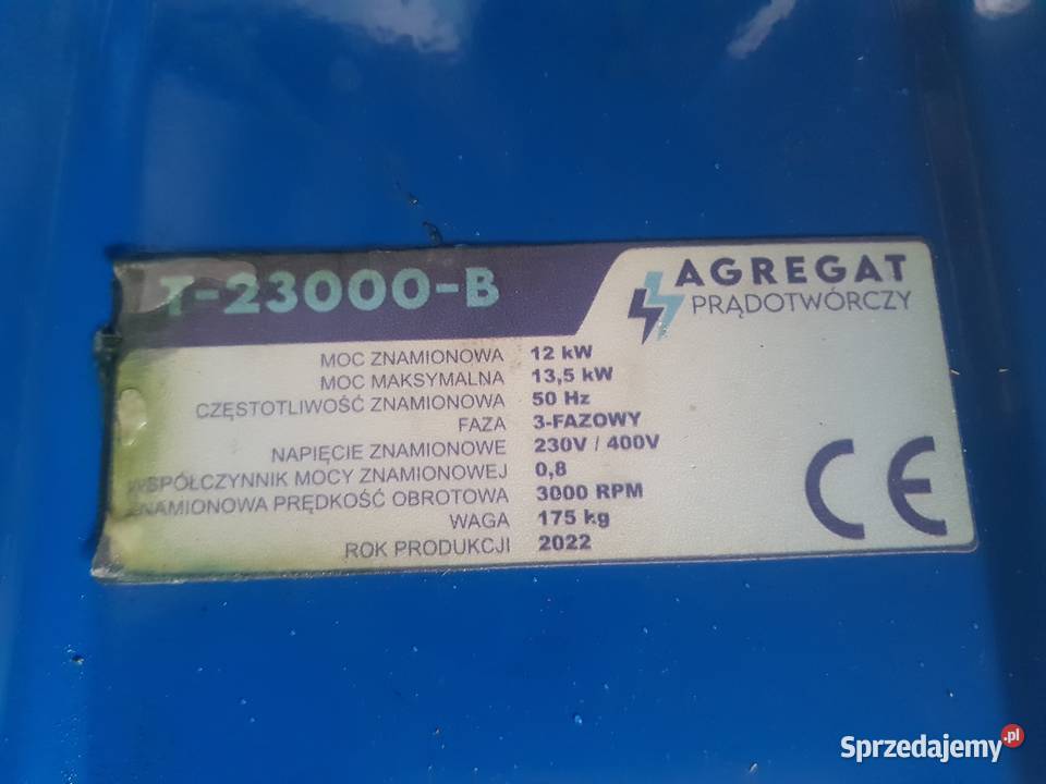Agregat prądotwurczy 13kw benzyna nowy Katowice