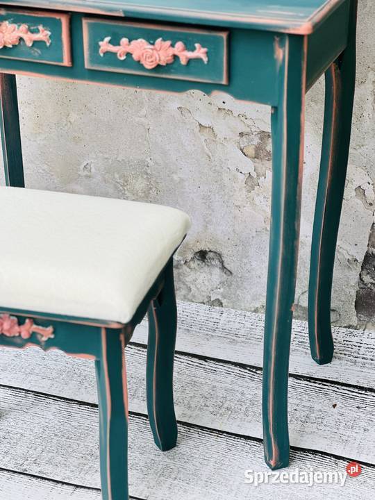 Toaletka kosmetyczna z dużym lustrem shabby chic Meble dolnośląskie Jelcz-Laskowice
