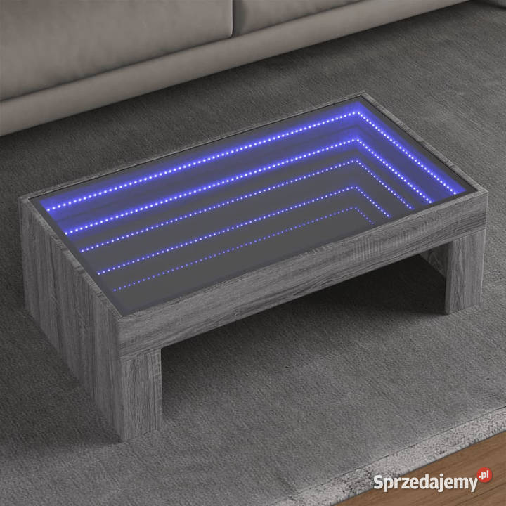 Stolik kawowy z LED Infinity szary dąb sonoma Warszawa