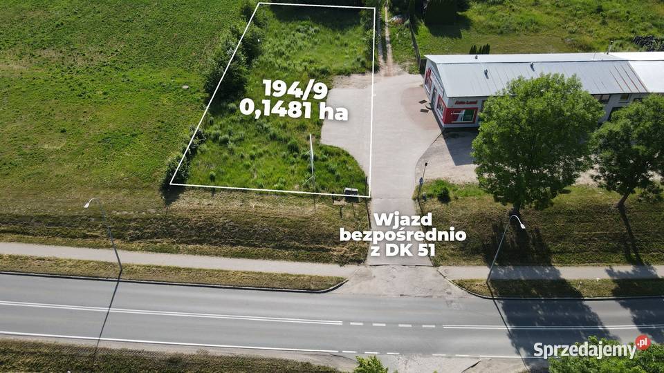 Działka inwestycyjna w Bartoszycach DK 51 warmińsko-mazurskie Bartoszyce