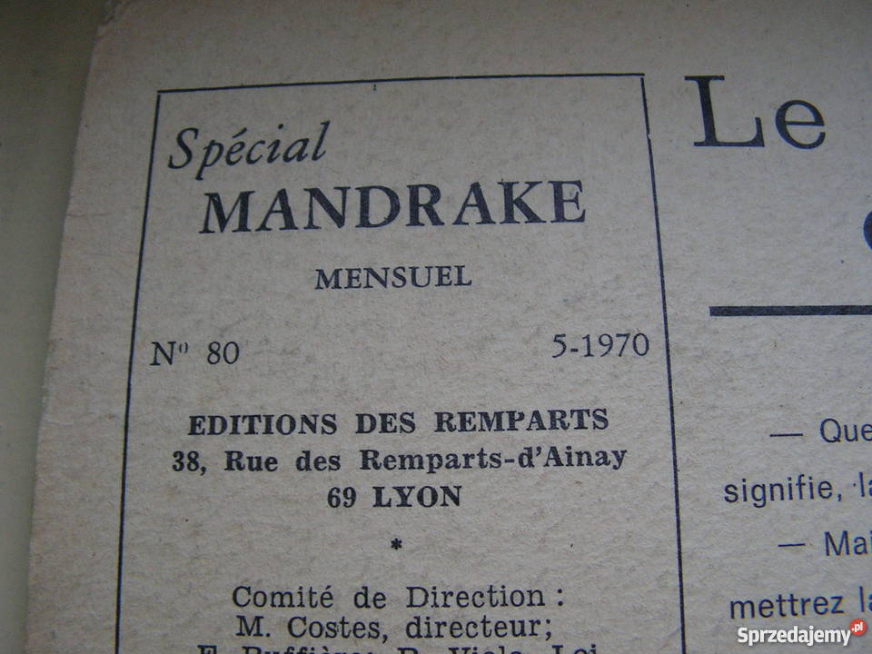 francuski komiks z 1970 rokukolekcjonerski Sieradz