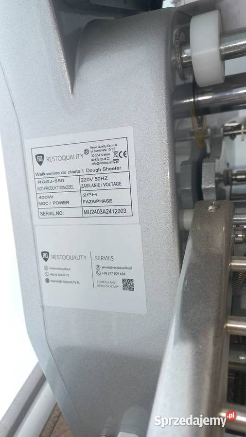 Wałkowarka piekarnicza do ciasta RQSJ550 Białystok