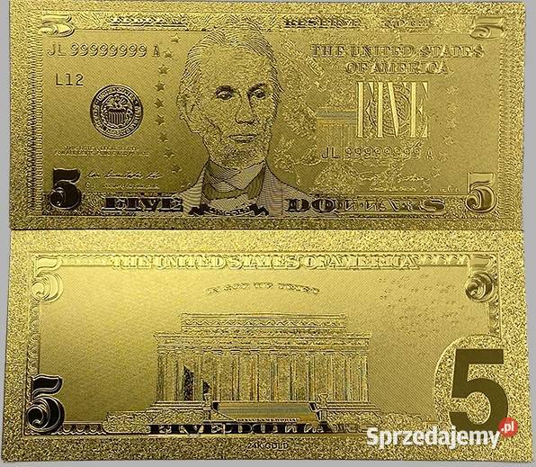 Komunia Prezent ZŁOTE BANKNOTY Dolar Euro Zestaw Sosnowiec sprzedam