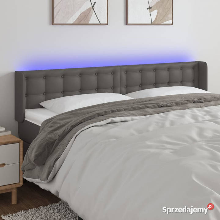 Zagłówek do łóżka z LED szary 163x16x7888 Warszawa sprzedam
