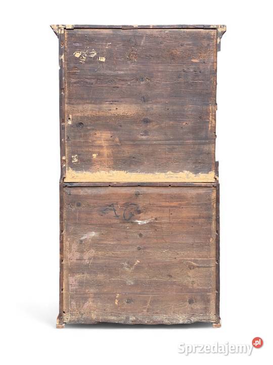 Stary sekretarzyk z przeszkloną nadstawką Gryfice