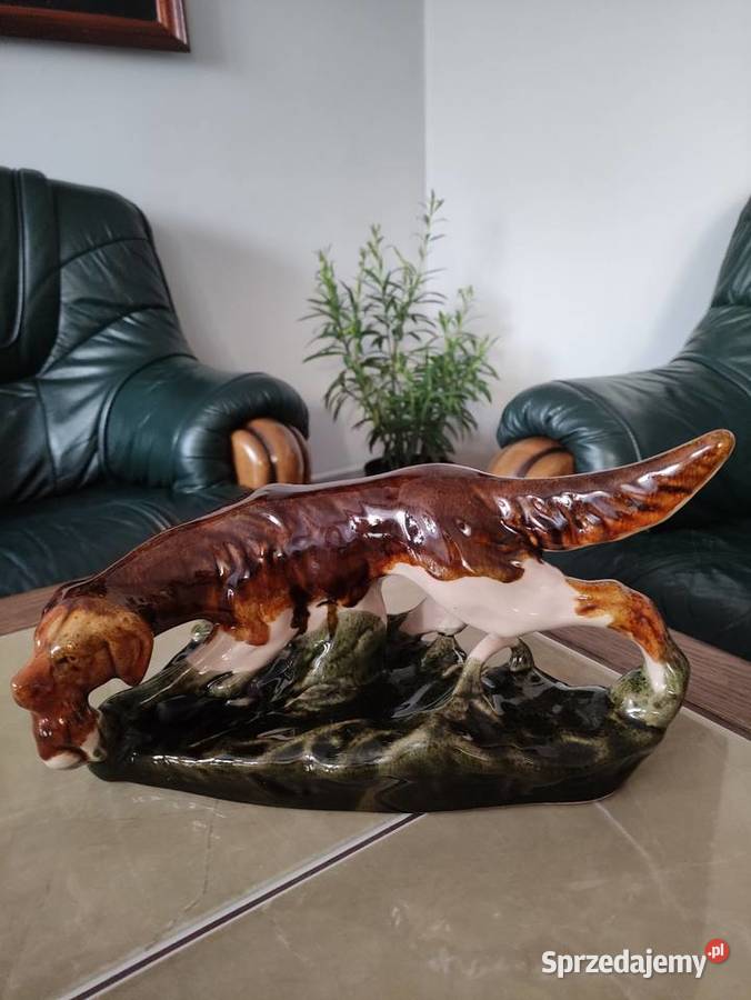 Pies myśliwski ceramika Wasilkowska ZSRR lata 60