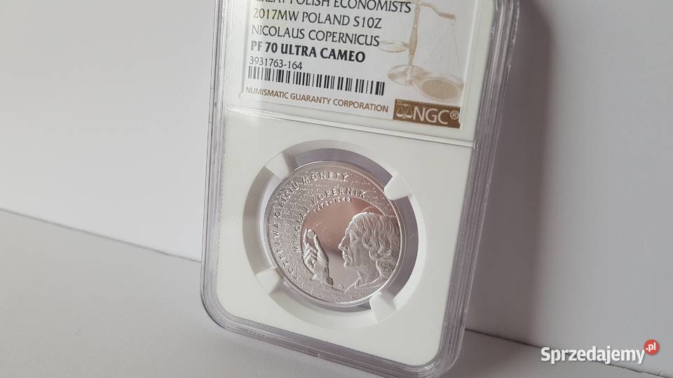 10 Mikołaj Kopernik 2017 NGC PF 70 Ag 925 srebro śląskie Dąbrowa Górnicza