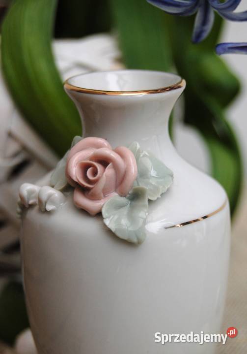 Wazonik róża konwalie relief porcelana Ćmielów lubelskie Lublin sprzedam