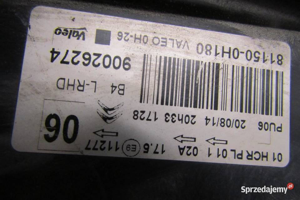 LAMPA LEWY PRZÓD PRZEDNIA CITROEN C1 II