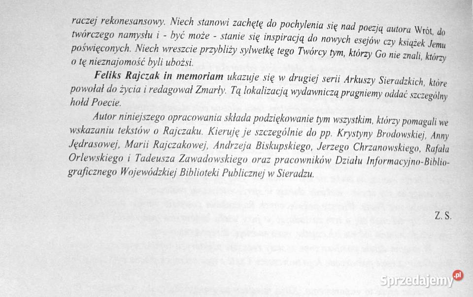 Feliks Rajczak in memoriam Wiersze eseje i Rok wydania 1997 Pozostałe Chełm