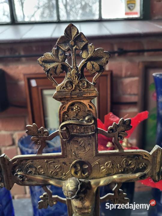 Stary mosiężny krzyż śląskie Rybnik