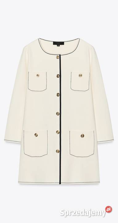 Długi kardigan zapinany marynarka żakiet Zara M Warszawa