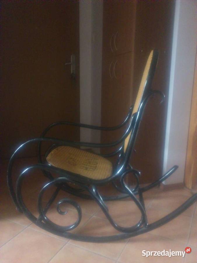 Duży stary drewniany fotel bujany łódzkie Łódź