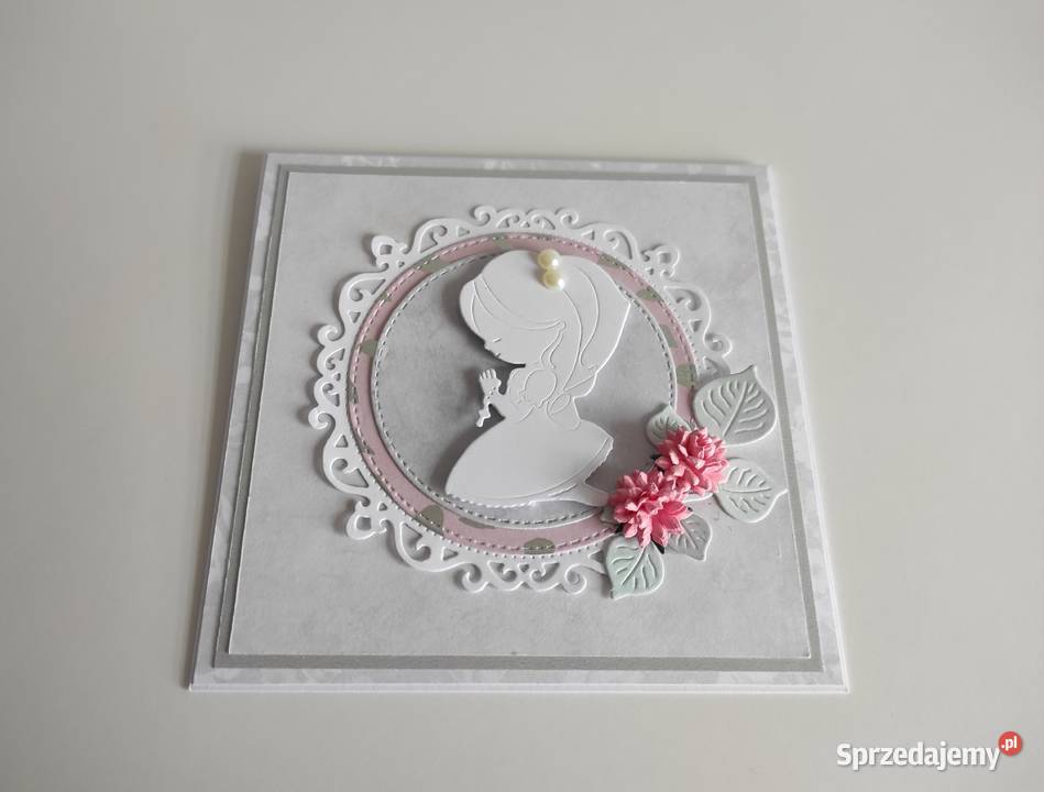 Kartka ręcznie robiona Komunia Święta handmade Łódź