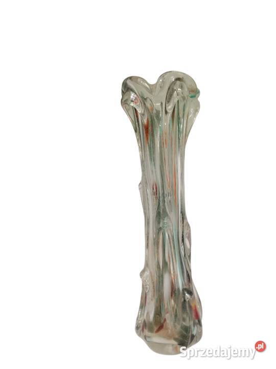 WAZON SĘKACZ KOLOROWE SZKŁO PRL VINTAGE Porcelana i szkło
