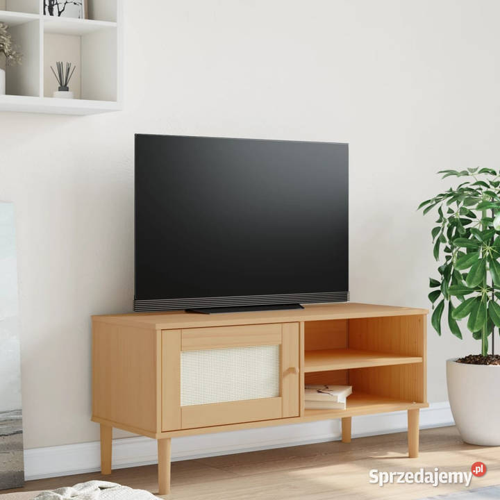 Szafka TV SENJA z plecionką brązowa 106x40x49 Warszawa