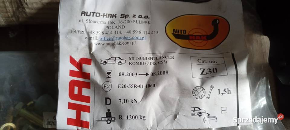 MITSUBISHI LANCER KOMBI HAK HOLOWNICZY Warszawa sprzedam