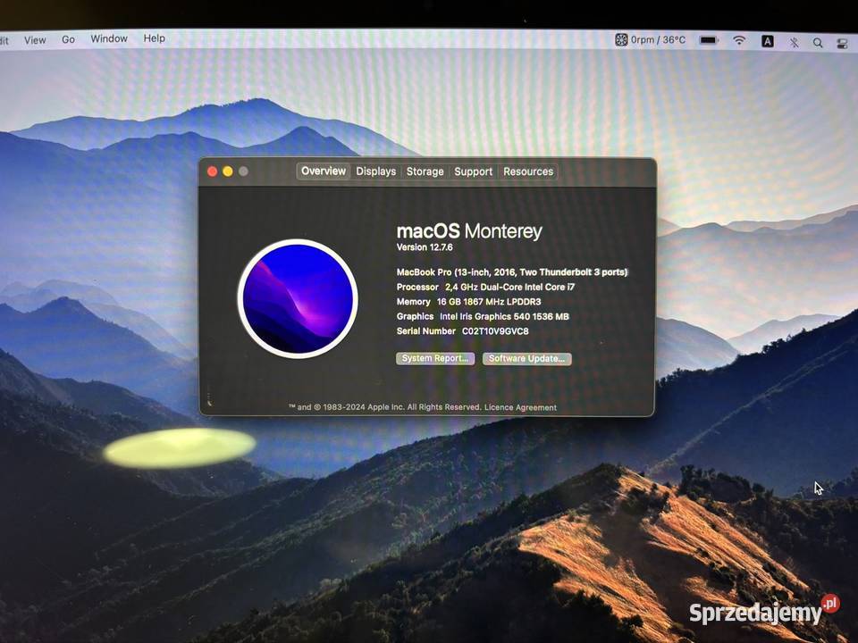 macbook pro 13 A1708 i7512gb SSD16gb RAM Laptopy i netbooki Warszawa