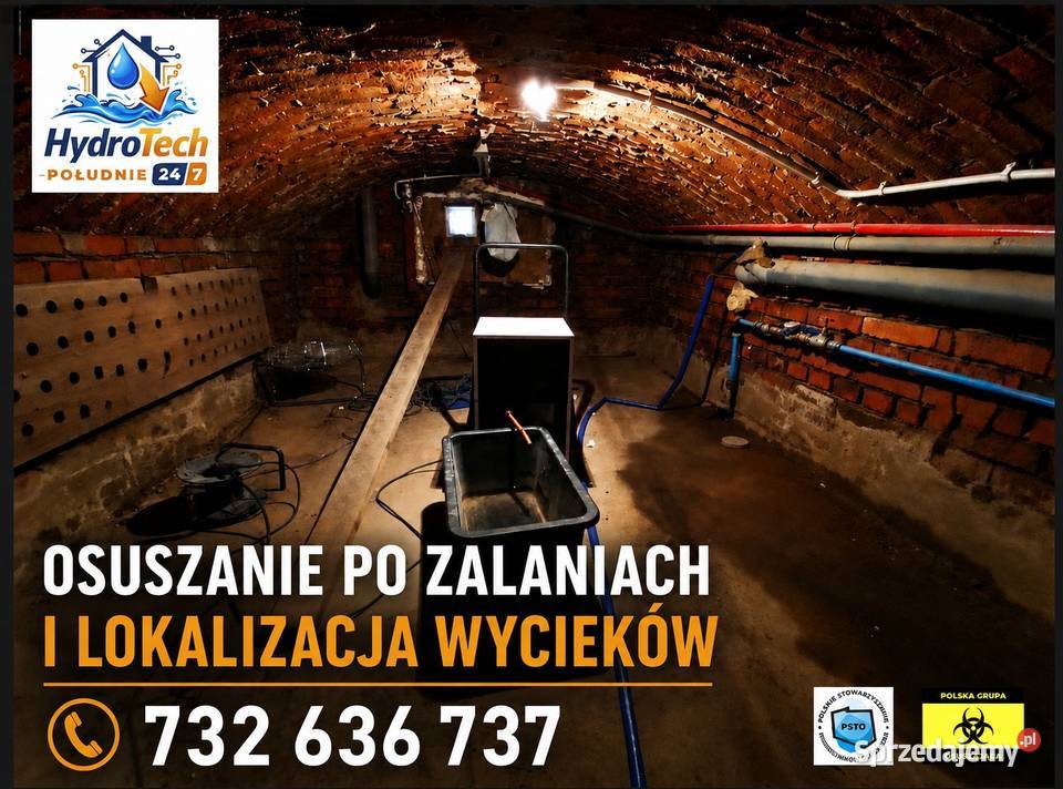 Osuszanie budynków wycieków Wynajem osuszaczy Pozostałe Tychy usługi budowlane