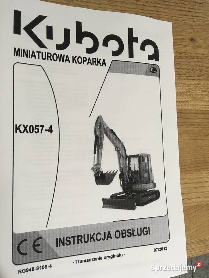 dtr instrukcja obsługi koparka kubota kx0574 i Szczecin