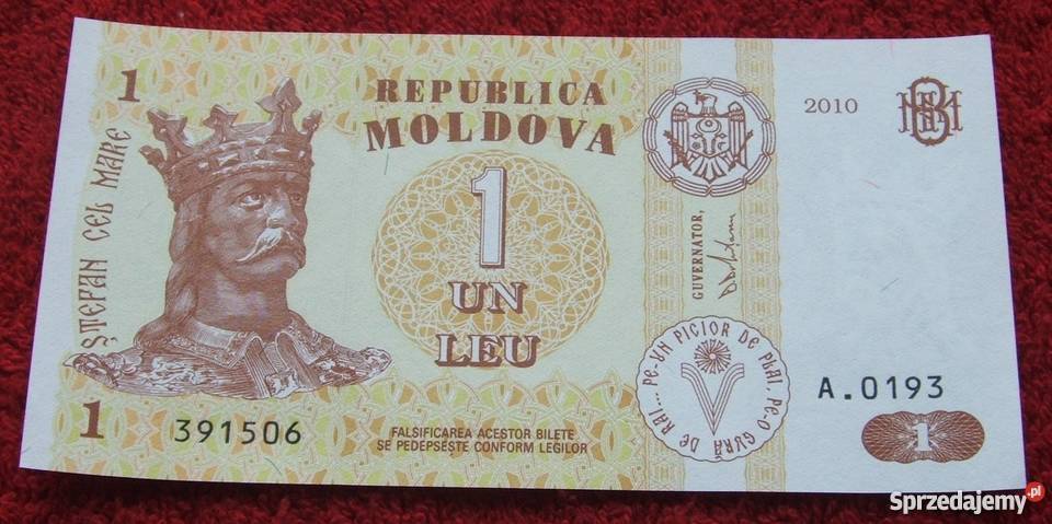 MOŁDAWIA 1 LEU Kolekcjonerski Banknot 1 sztuka Katowice