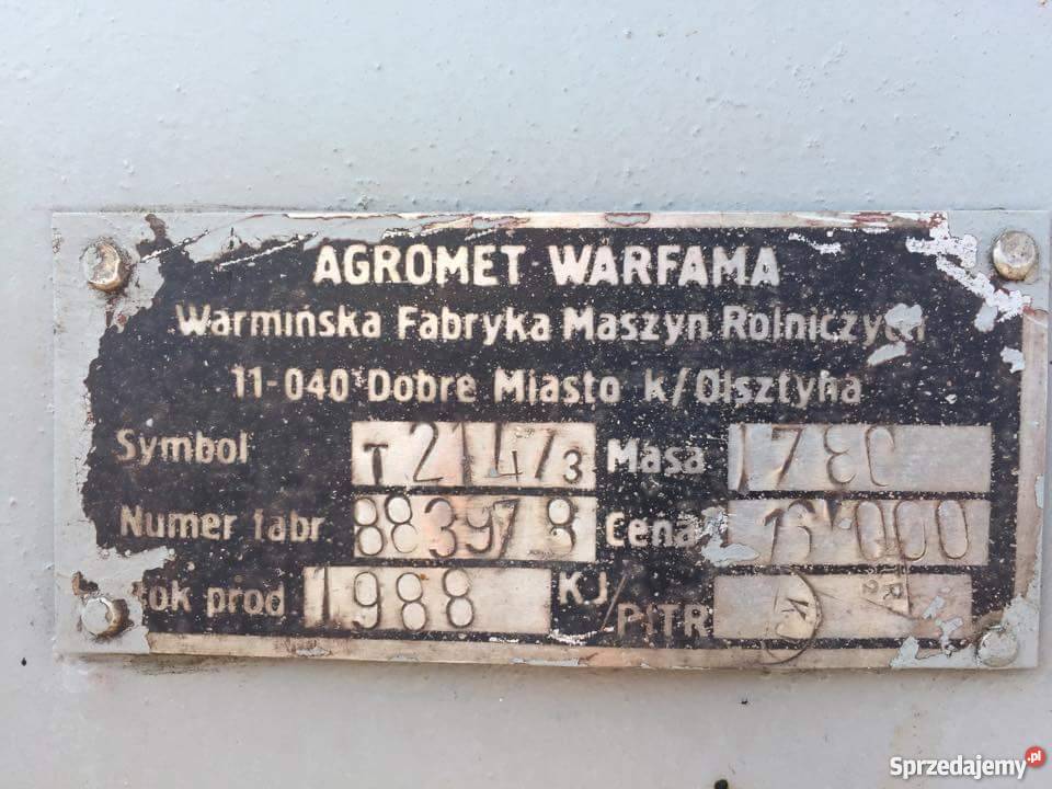 Cyklop T 214 Agromet Warfama 1988r Rok produkcji 1988 Ksawerynów