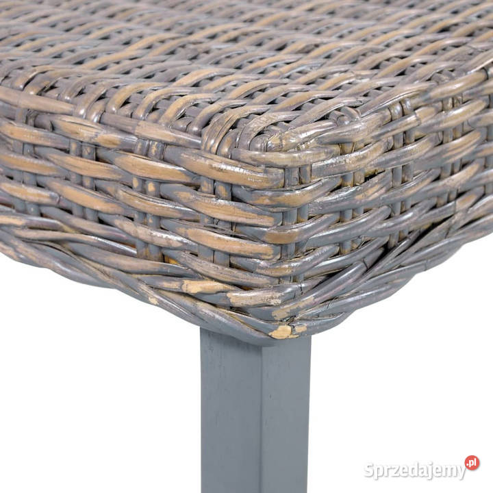 Ławka 110 szara rattan kubu i lite drewno mango Warszawa
