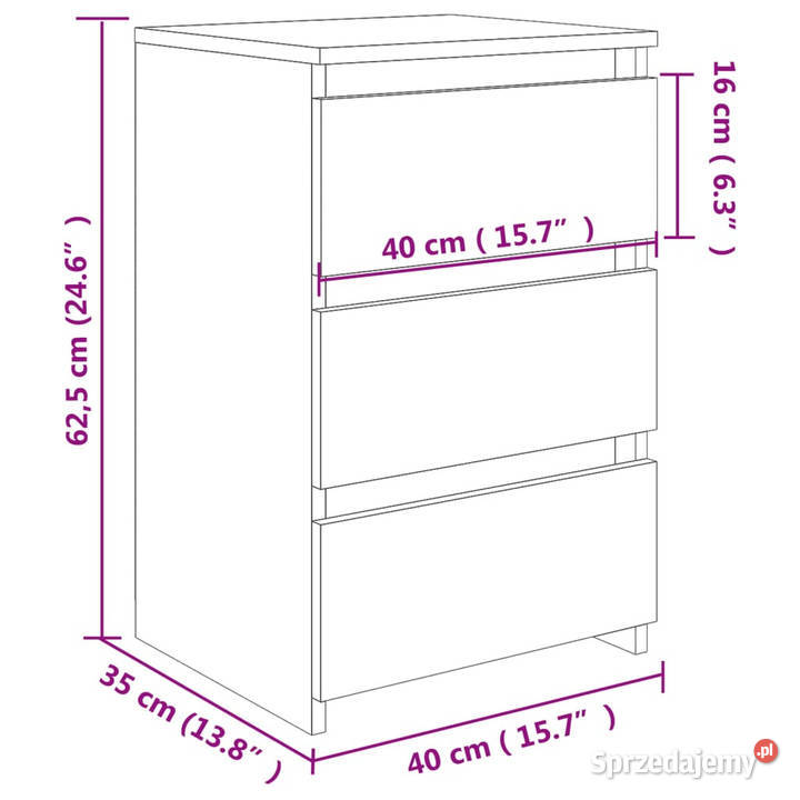 Szafka nocna szarość betonu 40x35x625 WM806219 mazowieckie