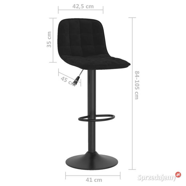 Stołki barowe 2 czarne obite aksamitem WM333988 Warszawa