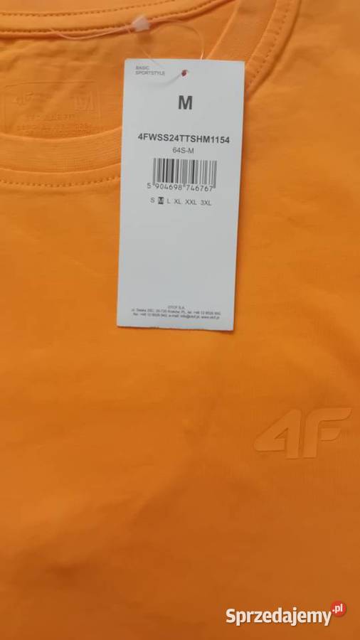 Nowy Oryginalny 4F Tshirt M pomarańczowy z małym Legnica