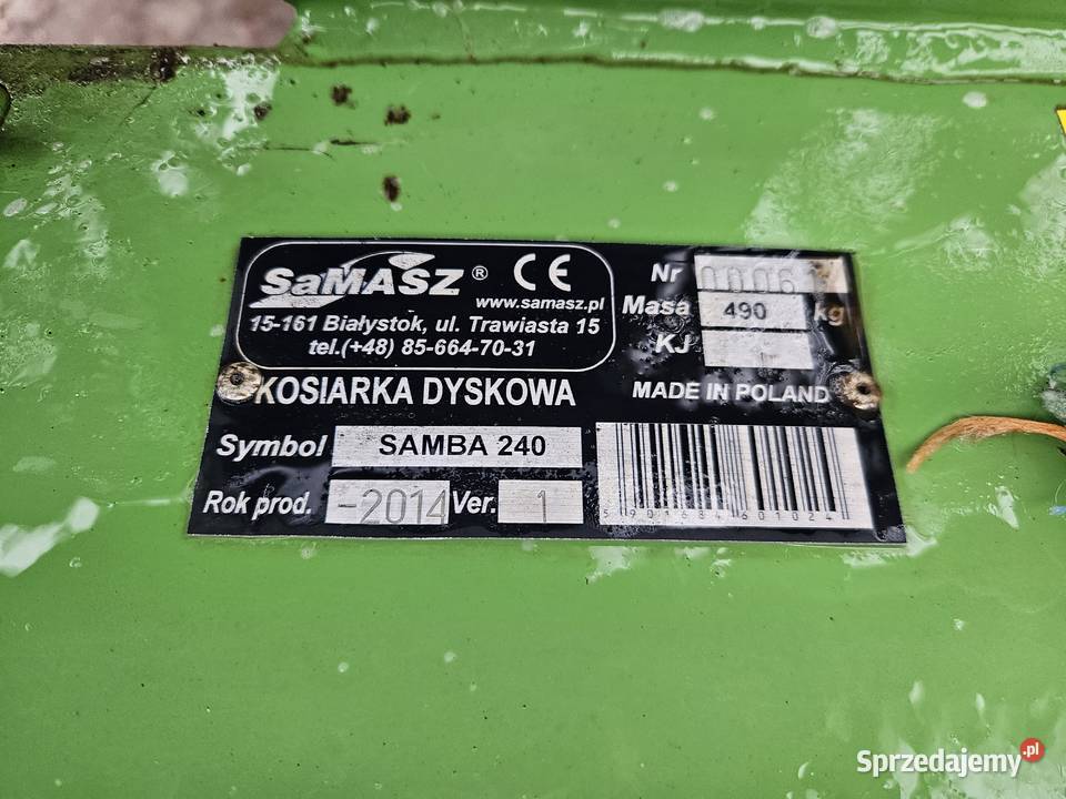 Kosiarka dyskowa Samasz Samba 240 24m Kuhn Vicon Grójec