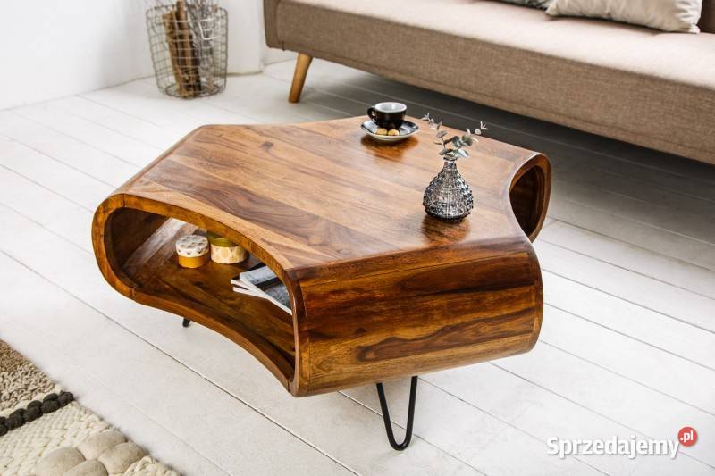 Stolik kawowy retro drewno sheesham ława do salonu