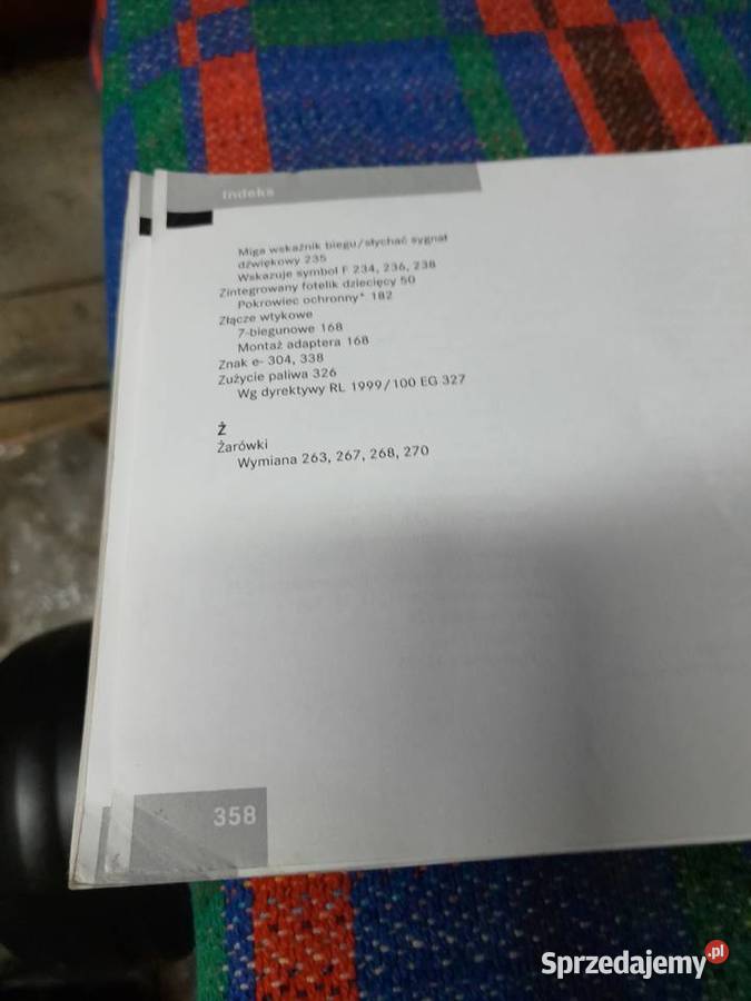 Mercedes W168 A klasa instrukcja obsługi j Rok produkcji 1998 Gdańsk sprzedam