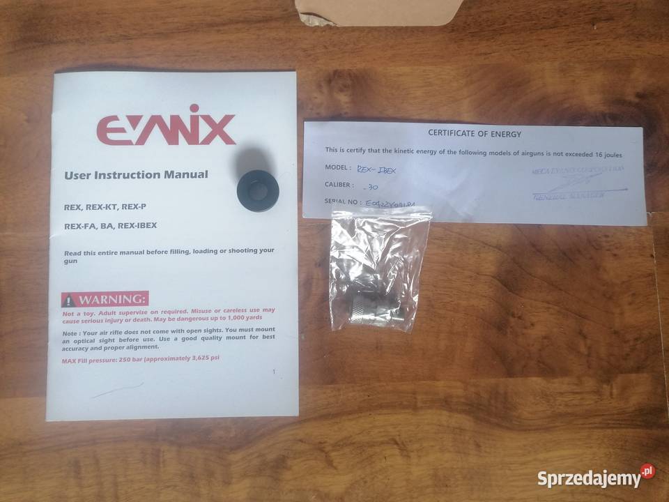 Wiatrówka PCP Evanix RexIbex 762