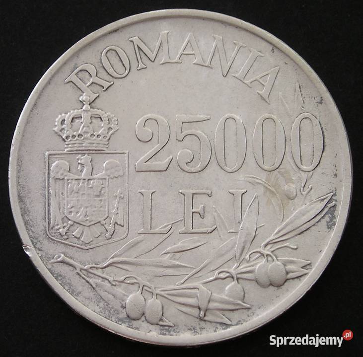 RUMUNIA 25000 LEI 1946 MICHAŁ SREBRO Numizmatyka Łódź