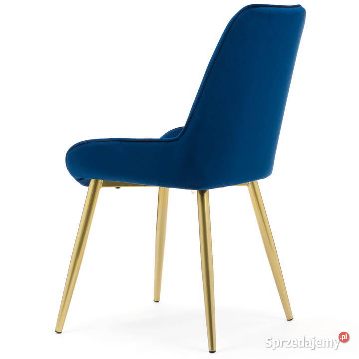 Granatowe Krzesło Luca Złote Nogi Wysyłka 24H 51cm Tarchały Małe
