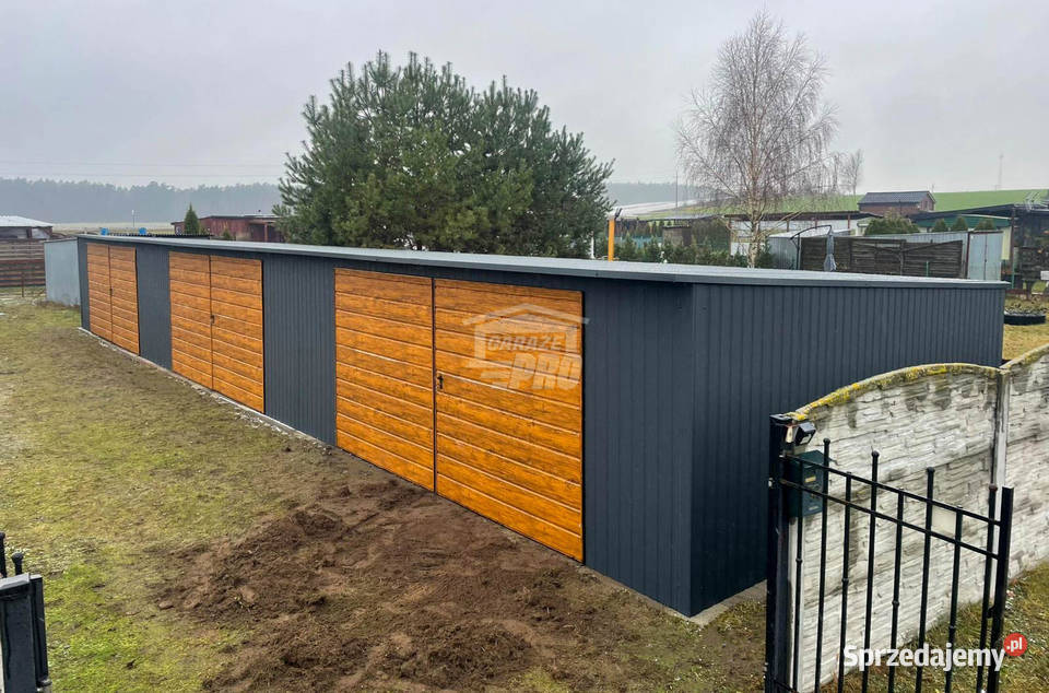 Rząd garaży Garaż blaszany 18x5m 3x brama 90m2 Ciechanów