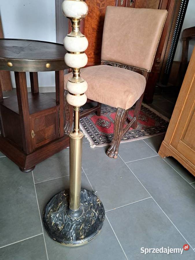 Lampa podłogowa stojąca mosiądz z onyksem Myślibórz sprzedam
