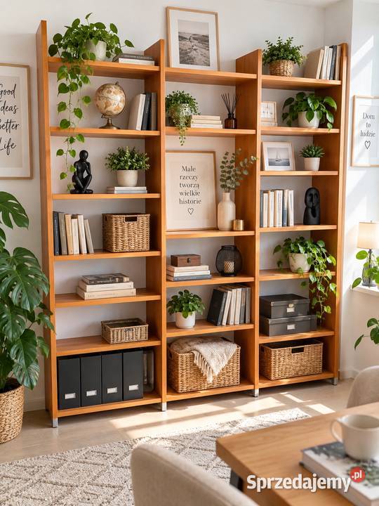regałbiblioteka ścienne z litego drewna Poddębice