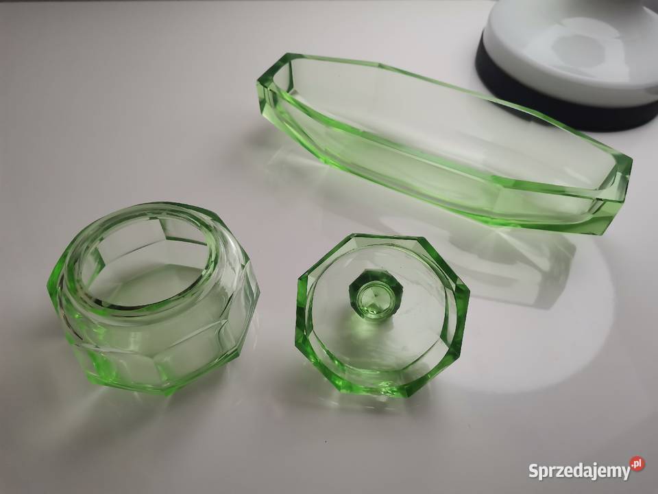 Stary zielony zestaw toaletowy Art Deco 1930 Katowice