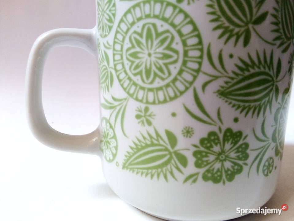 kubek z etnicznym zielonym wzorem Lubiana Częstochowa