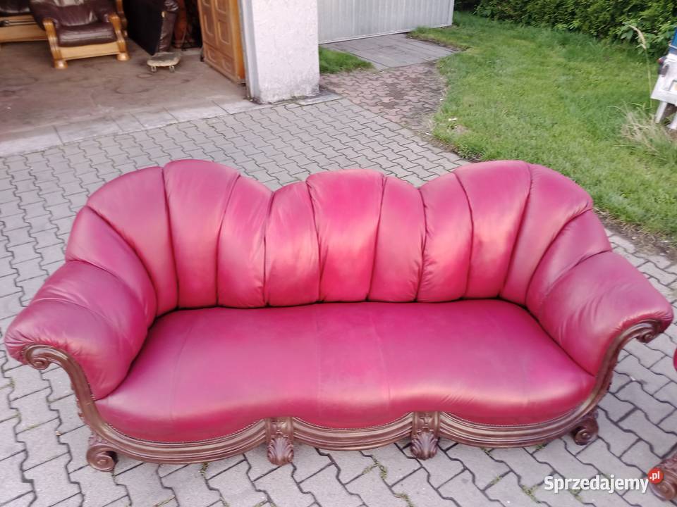 Komplet AFRODYTA 311 i Ława Dąb skóra Wiśnia Kozy