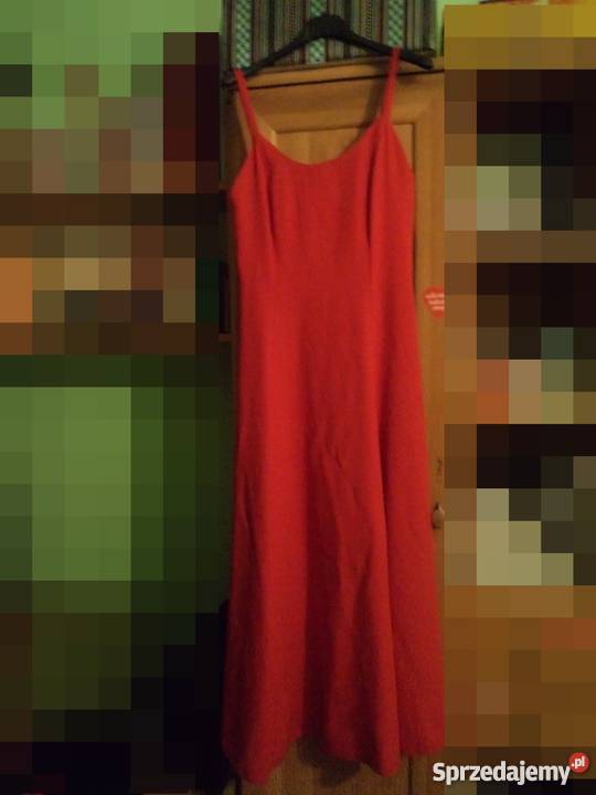 Sukienka czerwona na wesele długa Mława