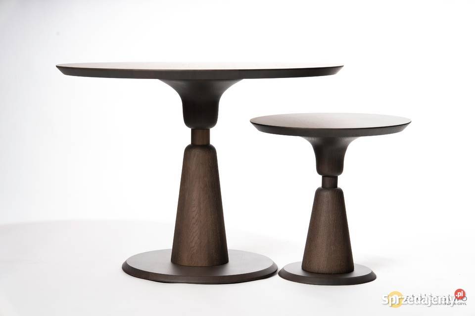 Komplet Okrągłych drewnianych stolików kawowych ∅50cm,∅90cm dąb